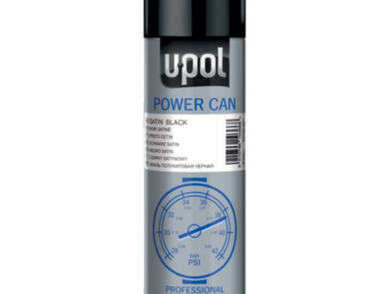 UPPCSB-AL-0.5 PCSB-AL 500ml Upol Power Can Satin Black Topcoat Aerosol (Each) (1)